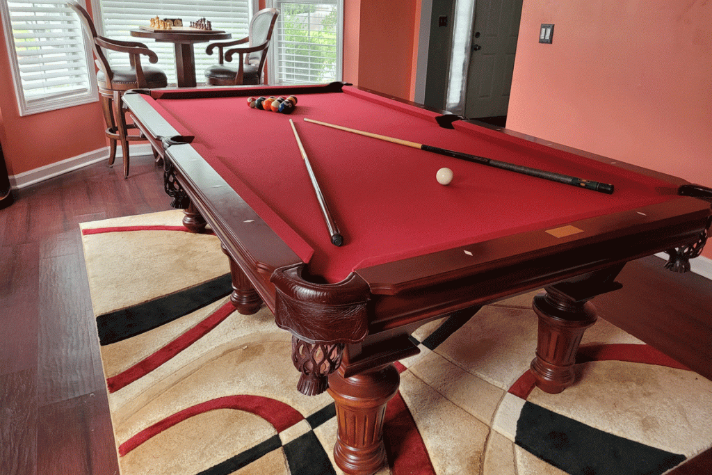 Gandy Burgundy Felt slant Pool tables express